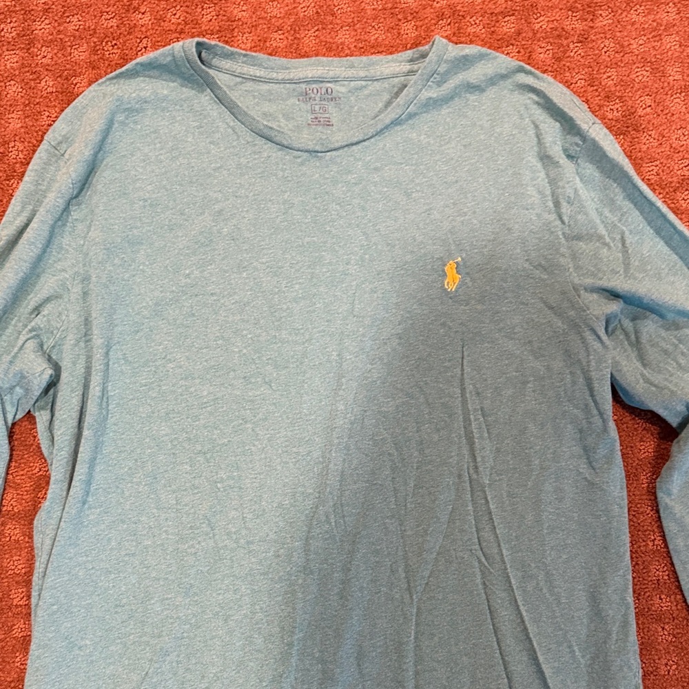 Polo by Ralph Lauren Men's Teal Long Sleeve Tee